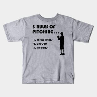 Rules of Pitching Kids T-Shirt